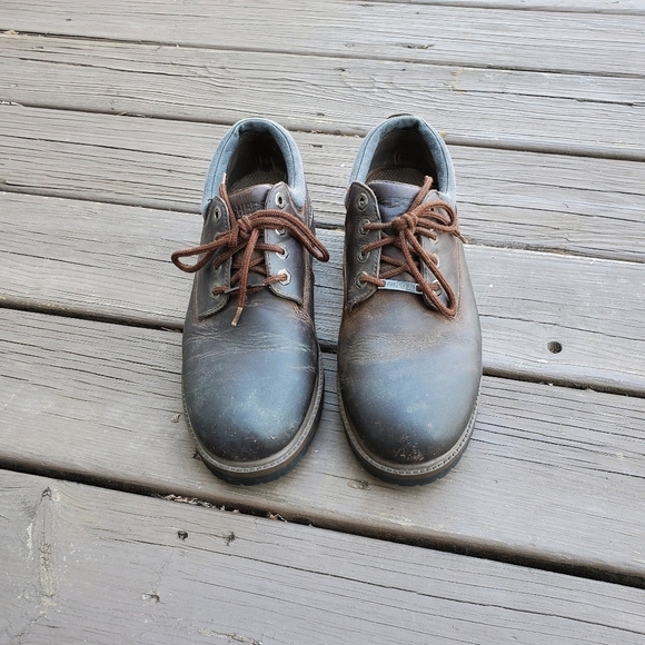 Vintage 90s y2k Skechers Bratz Brown Oiled Leather Chunky Heel Oxford Jammers 11 main image 8